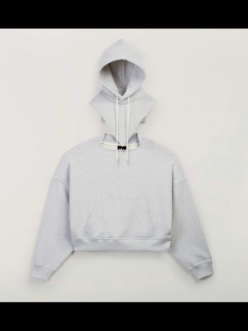 Bad Bunny Balacklava Light Gray Cropped Hoodie Sweatshirt